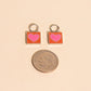 Heart Stamp Chunky Huggie Hoop Charms