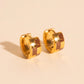 9mm Block Checkered Super Chunky Huggie Hoop Earrings