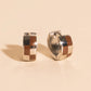 9mm Block Checkered Super Chunky Huggie Hoop Earrings