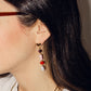 Heart Beaded Dangle Stud Earrings