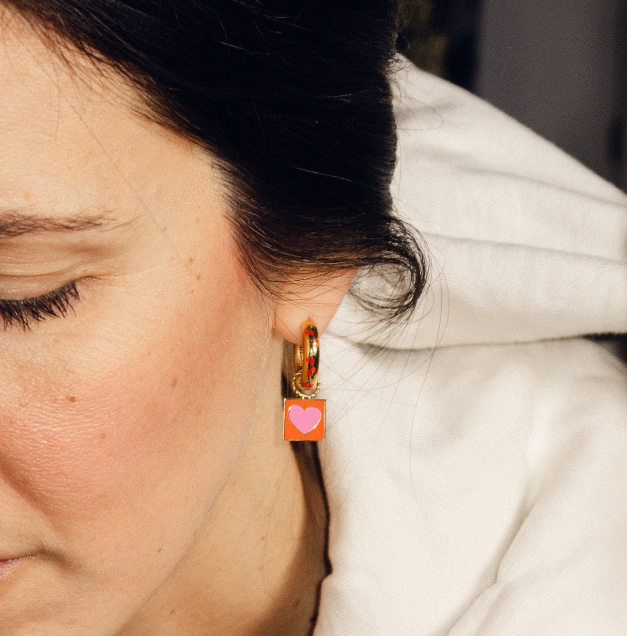 Lover Chunky Rounded Huggie Hoop Earrings