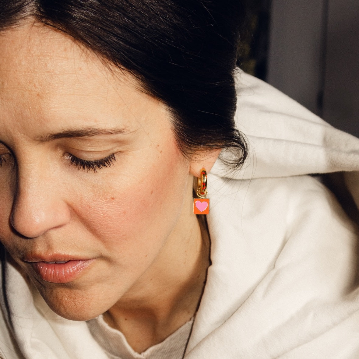 Cherry Chunky Rounded Huggie Hoop Earrings