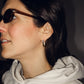 Single Crystal Oblong Huggie Hoop Earrings