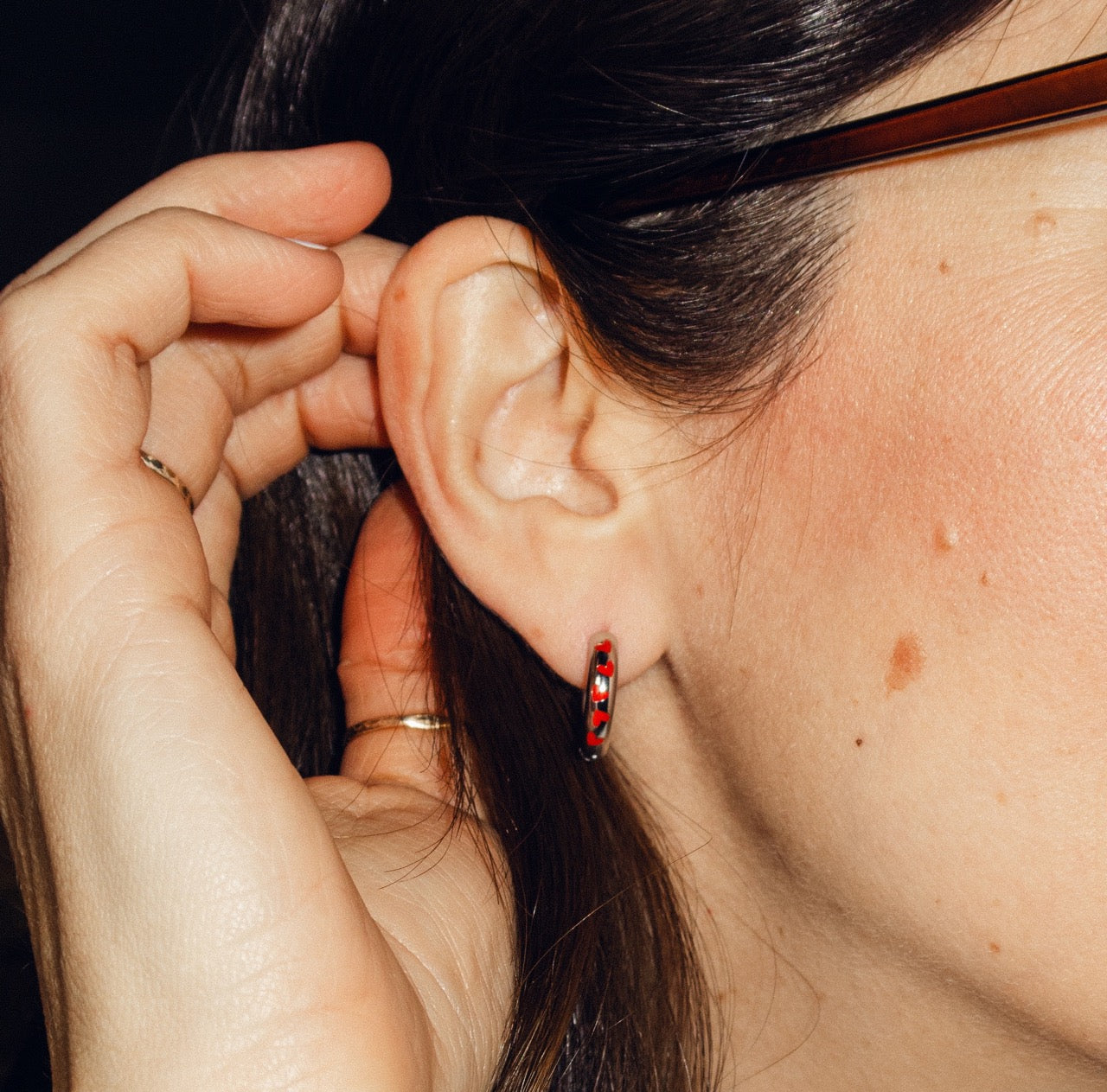 Lover Chunky Rounded Huggie Hoop Earrings