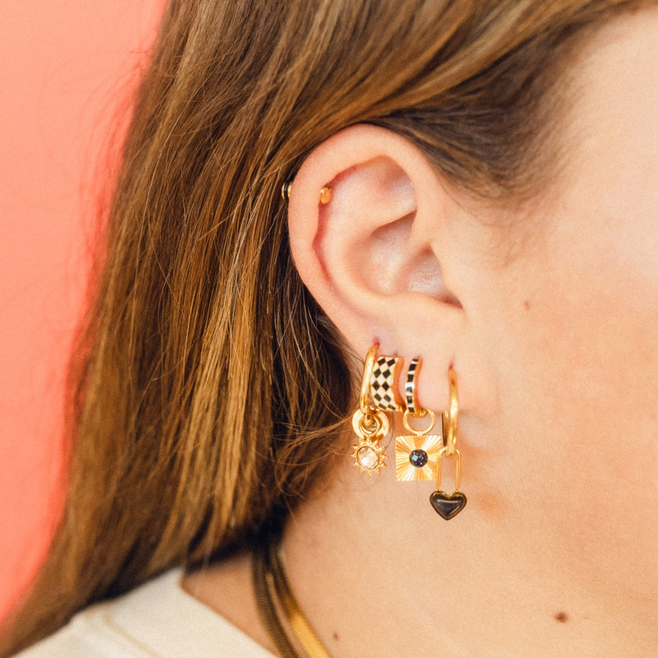 Sun Huggie Hoop Charms