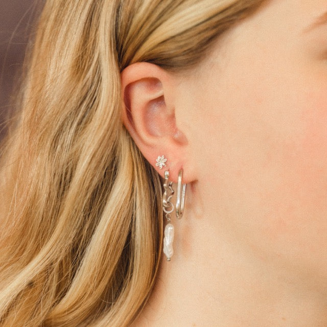 Titanium Rectangle Rounded Huggie Hoop Earrings - FeatherTUFF