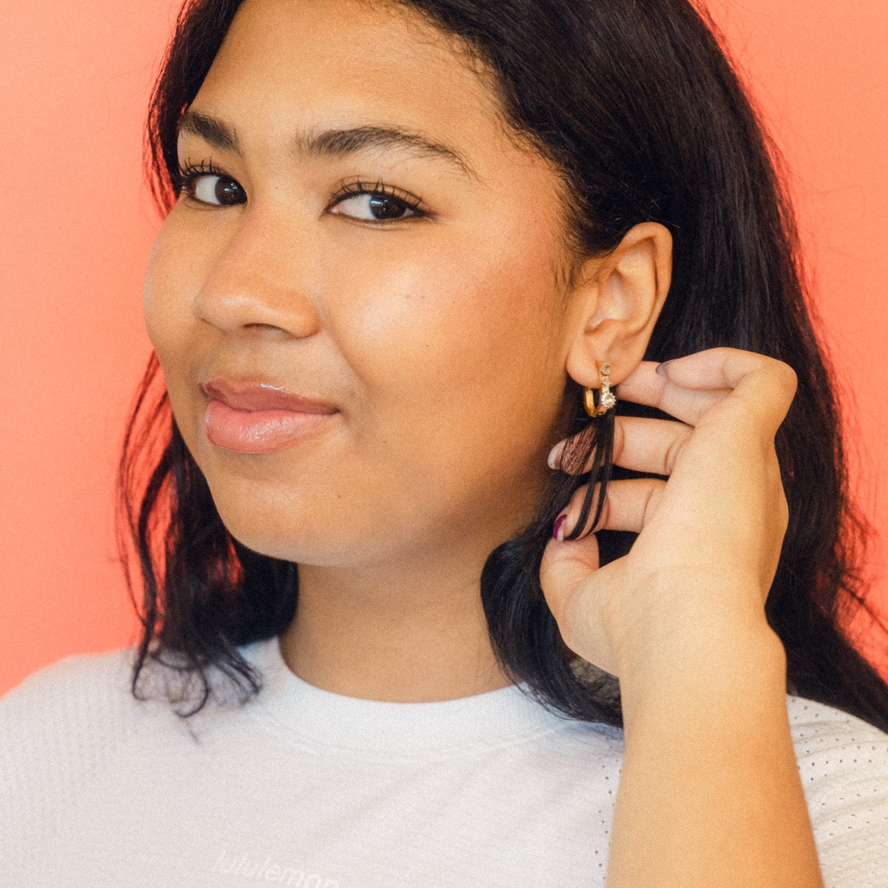 Celestial Oblong 3D Huggie Hoop Earrings