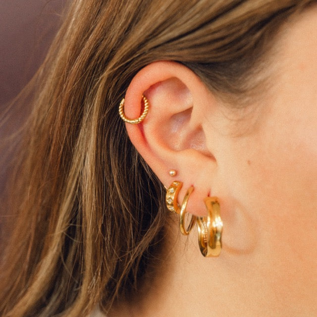 Twisted Rope Rounded Huggie Hoop Earrings – Oh Clementine
