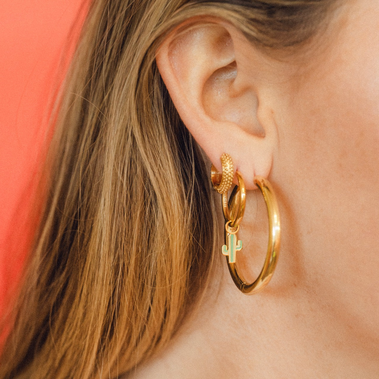 Cactus Huggie Hoop Charms