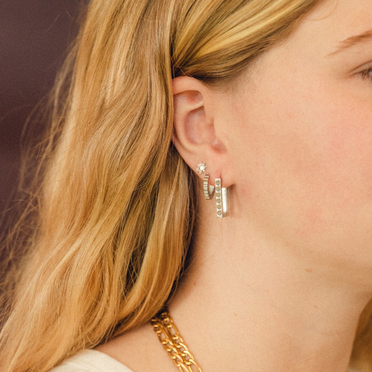 Scalloped Huggie Hoop Earrings