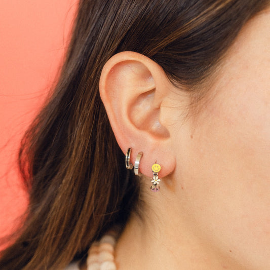 Groovy 3D Huggie Hoop Earrings