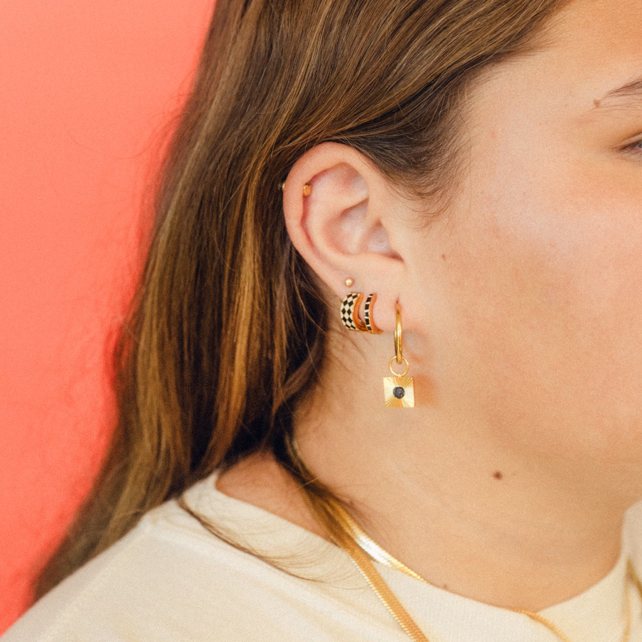 Zebra-print Huggie Hoop Earrings – Oh Clementine