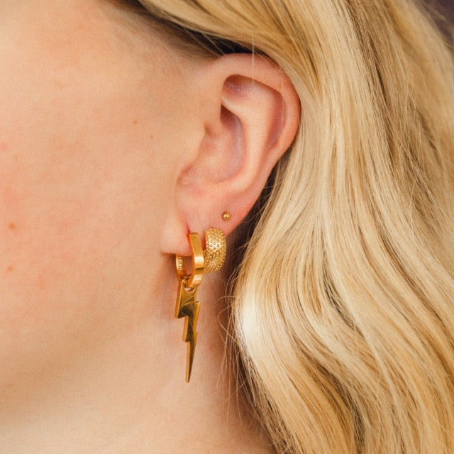 Smooth Stirrup Huggie Hoop Earrings