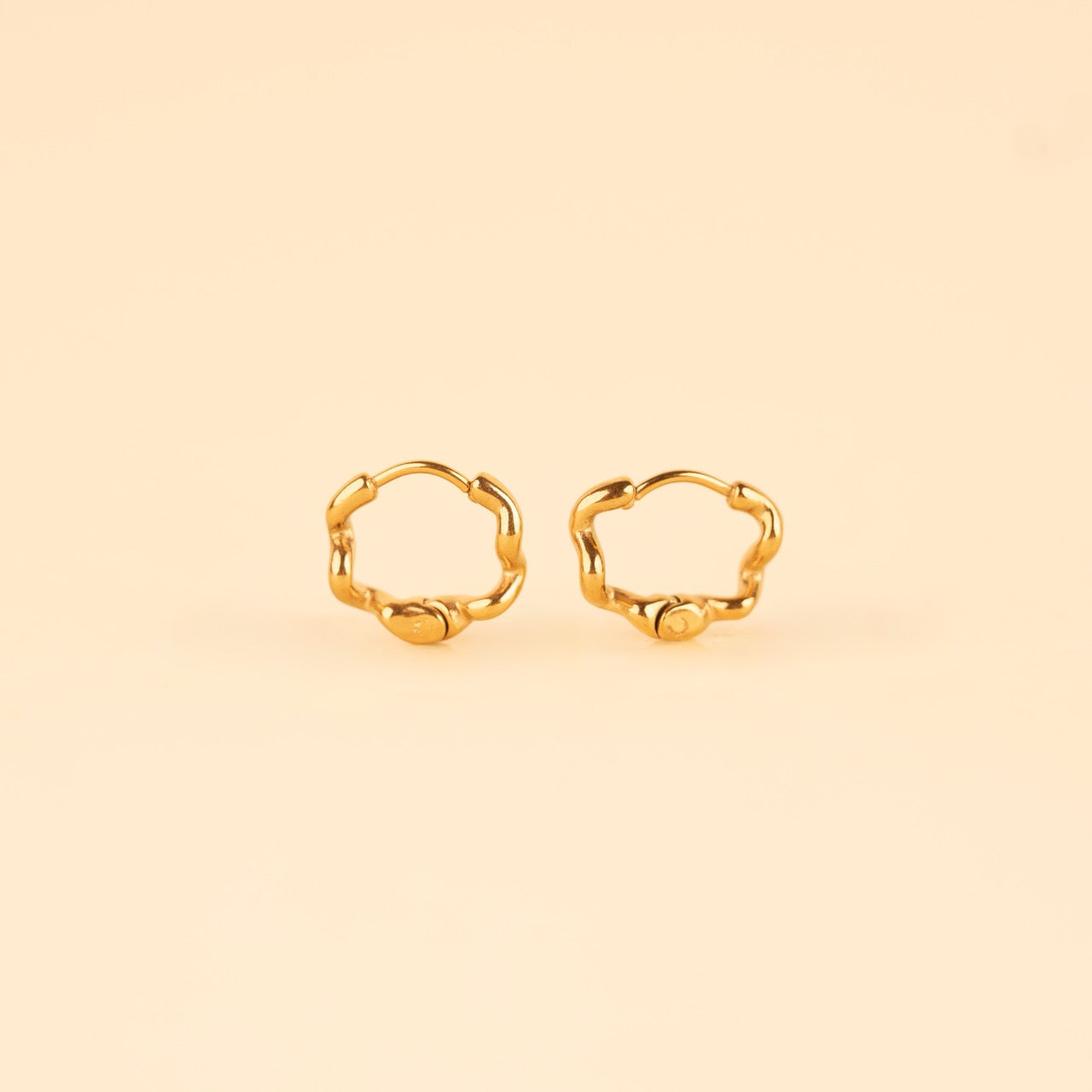 Squiggly Rounded Huggie Hoop Earrings