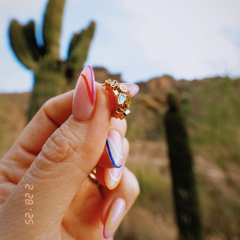 Arizona Desert 3D Huggie Hoop Earrings