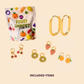 Mini Fruit Huggie Hoop Charms Stack Pack (5 items)
