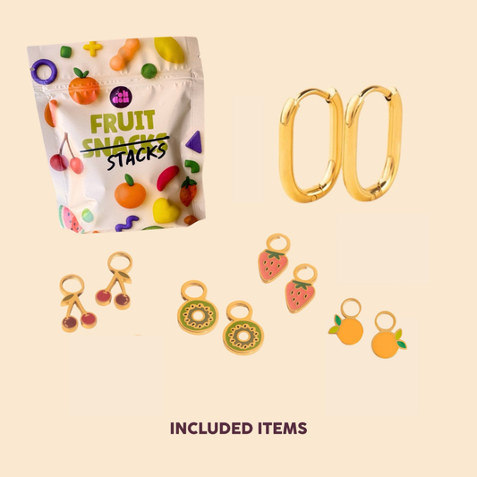 Mini Fruit Huggie Hoop Charms Stack Pack (5 items)