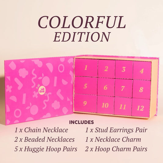 Colorful Jewelry Advent Calendar Box (12-piece)