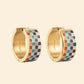 Fall Checkered Mega Huggie Hoop Earrings