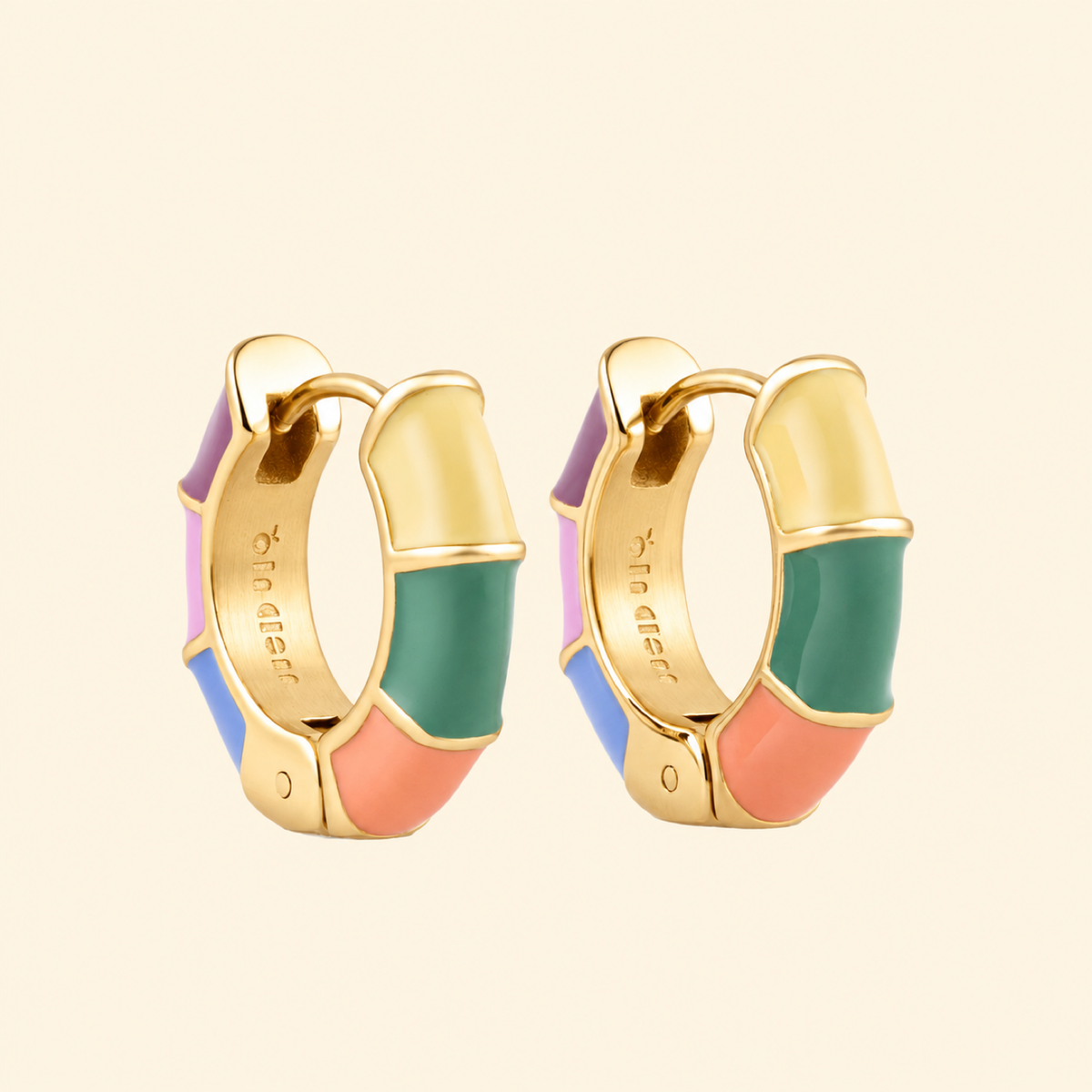 Color Block Huggie Hoop Earrings