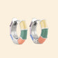 Color Block Huggie Hoop Earrings