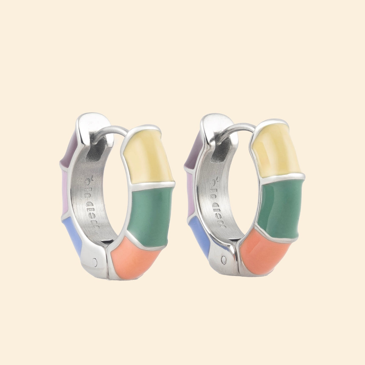 Color Block Huggie Hoop Earrings