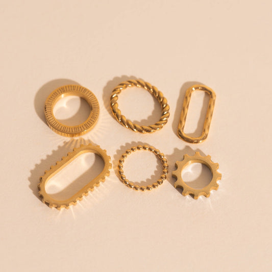 Necklace Extender Charm Combo 6-pack (Gold)