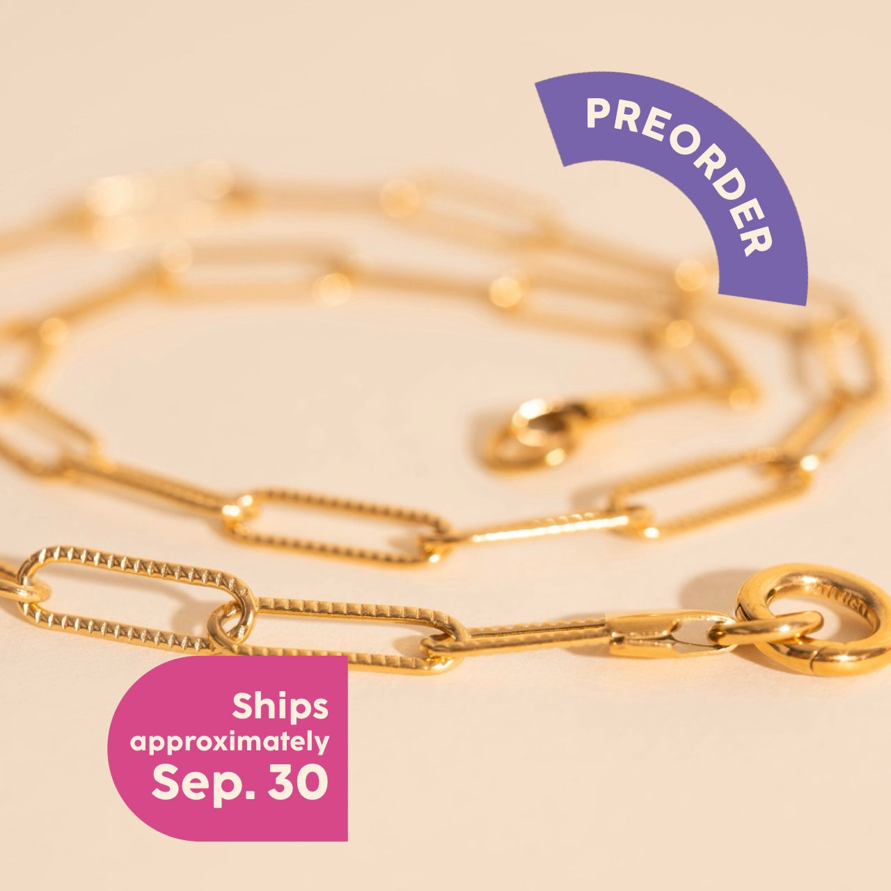 Textured Paperclip Necklace