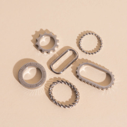 Necklace Extender Charm Combo 6-pack (Silver)