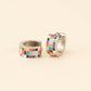 Checkered Super Chunky Huggie Hoop Earrings