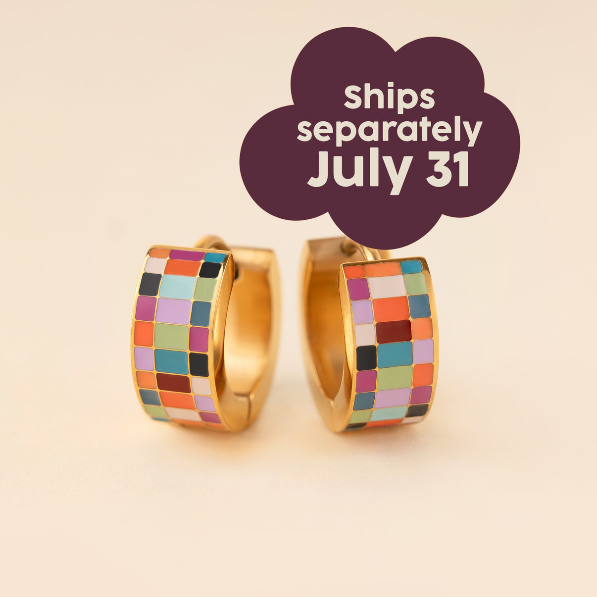 Checkered Super Chunky Huggie Hoop Earrings – Oh Clementine