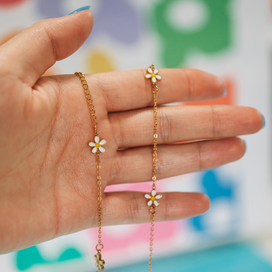 Women Flower Daisy Choker Necklace Enamel Pearl Chain Charm Boho Jewelry  Gift | eBay