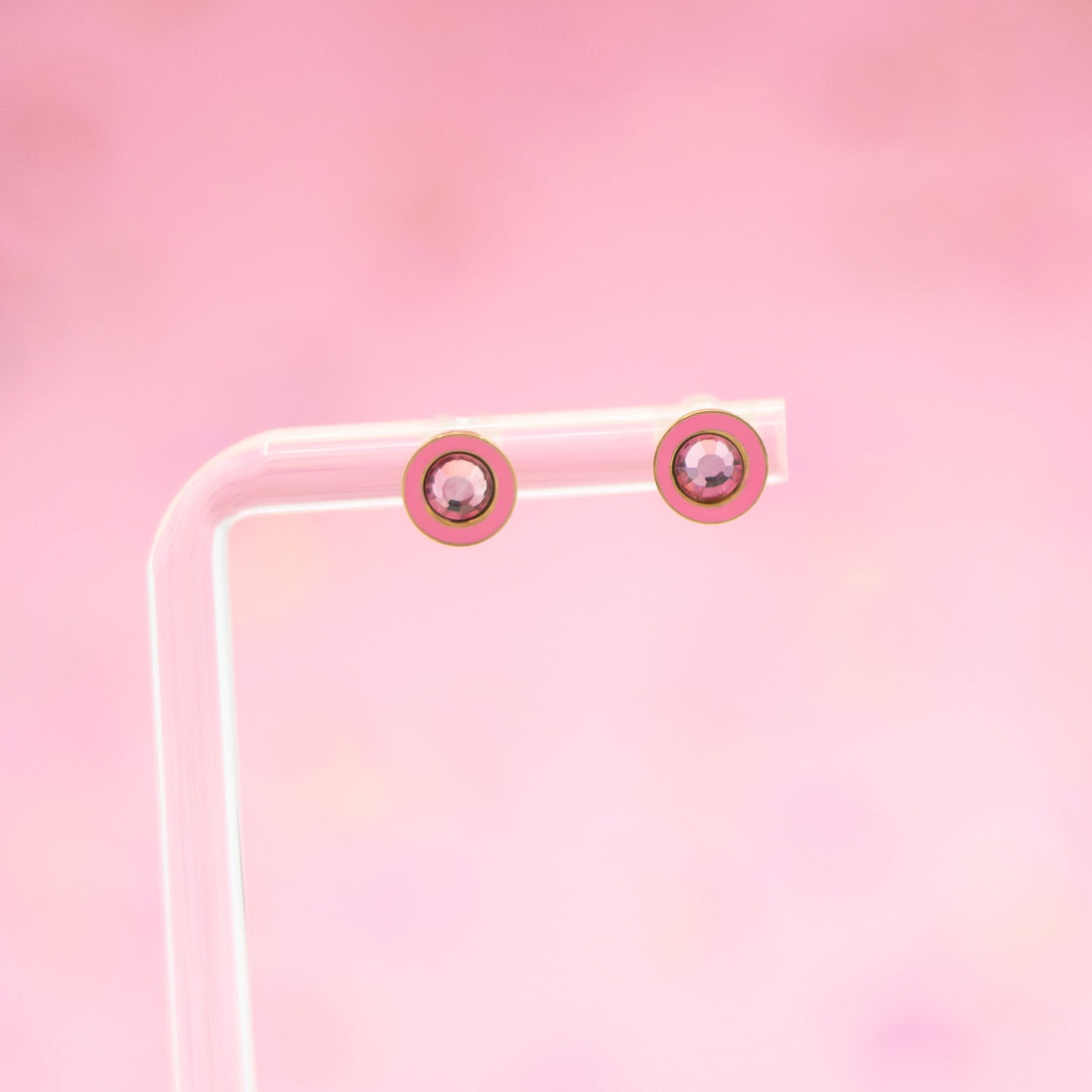 Pink Gem Earrings